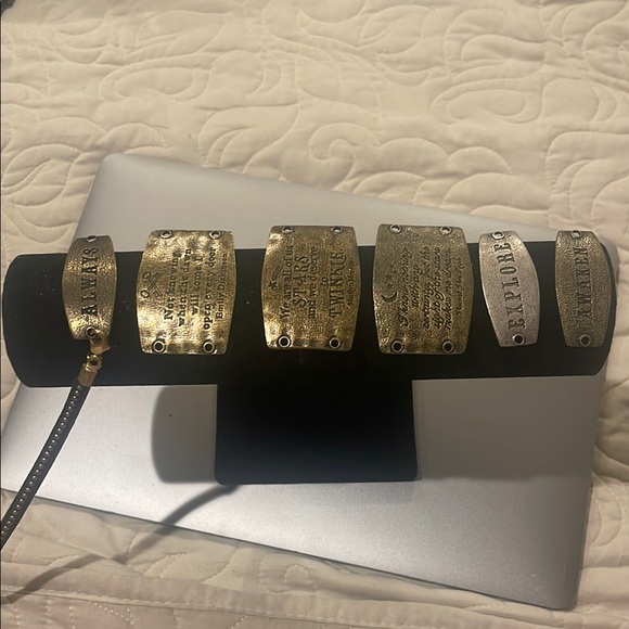 Engraved Metal Cuff Bracelets Set - Picture 1 of 1